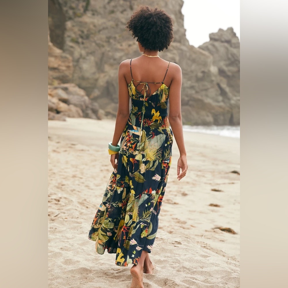 Anthropologie The Josephine Smocked Drop-Waist Maxi Dress - Picture 2 of 2